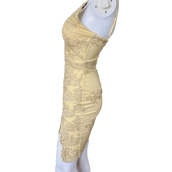 Windsor NWOT's - Womens Gold Tone Slit Mini Dress Sz. SM - Picture 7 of 15